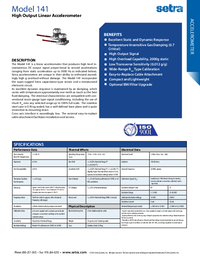 Thumbnail of document Data Sheet - 141 Linear Accelerometer